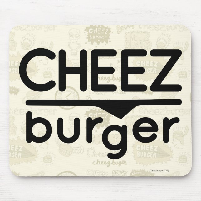 Mousepad Logotipo de Cheezburger (preto) (Frente)