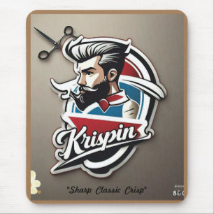 Mousepad "Logotipo de Compro de Barber Na moda"