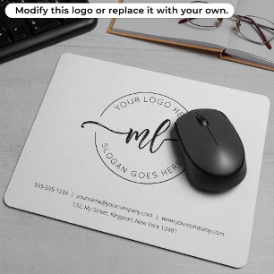 Mousepad Logotipo de Empresa Monograma Simples Inicial Bran