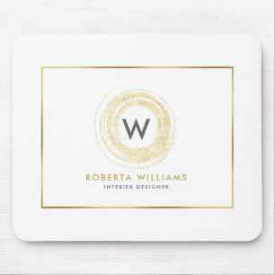 Mousepad Logotipo do círculo de folga Dourada