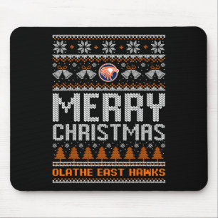 Mousepad Logotipo do Olathe East Hawks Feliz Natal Suor Fei
