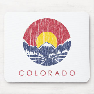 Mousepad Logotipo do por do sol de Colorado da montanha