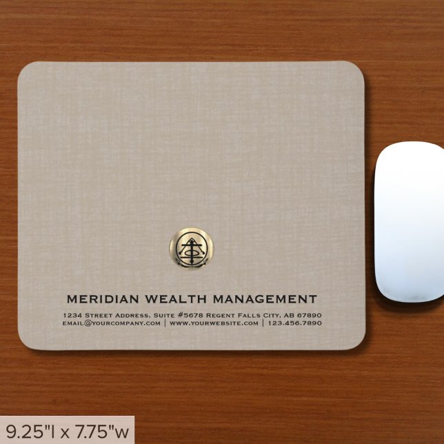 Mousepad Logotipo Dourado do legado Beige (Criador carregado)