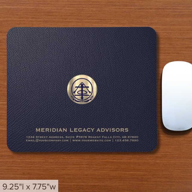 Mousepad Logotipo Dourado Elegante de Impressão de Couro Az (Criador carregado)