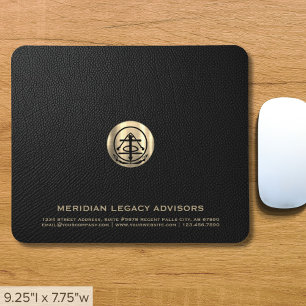 Mousepad Logotipo Dourado Elegante de Impressão de couro pr