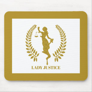 Mousepad logotipo Dourado Lady Justice