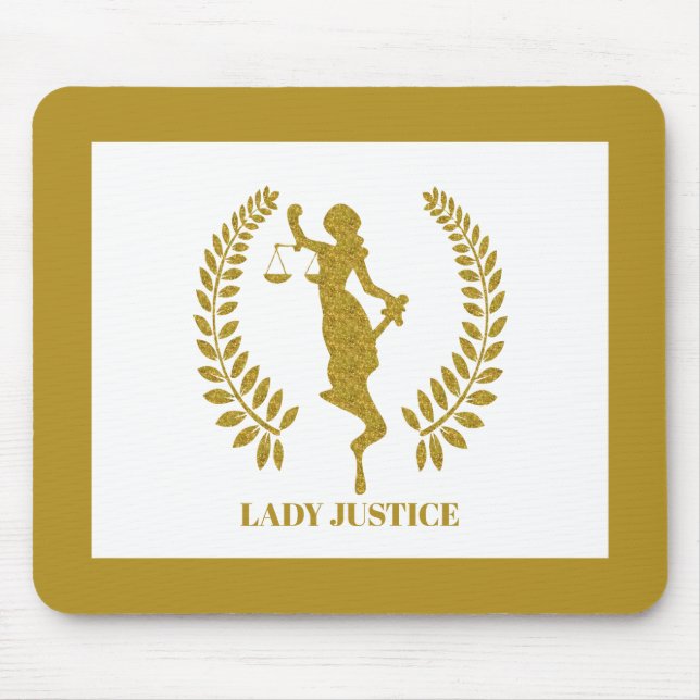 Mousepad logotipo Dourado Lady Justice (Frente)