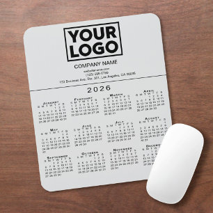 Mousepad Logotipo e texto da empresa de calendário de 2026