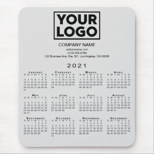 Mousepad Logotipo e texto da empresa de calendário para 20