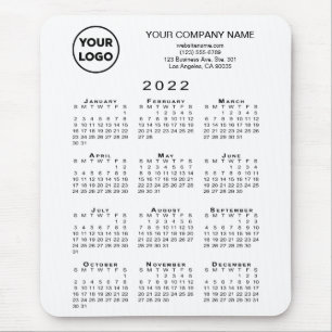 Mousepad Logotipo e texto da empresa do calendário para 202