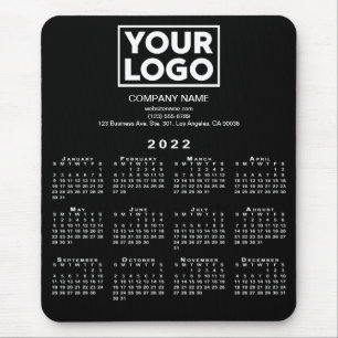 Mousepad Logotipo e texto da empresa no calendário 2022 em