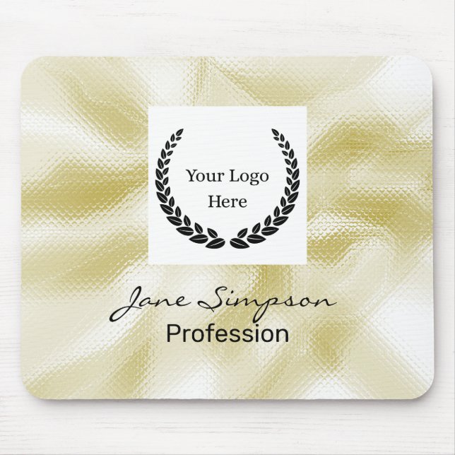 Mousepad Logotipo Elegante Textura Dourada (Frente)