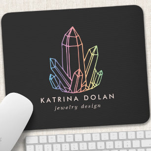 Mousepad Logotipo Empresarial Cristal de Quartzo Arco-íris