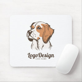 Mousepad Logotipo ilustrado de um cão marrom e branco