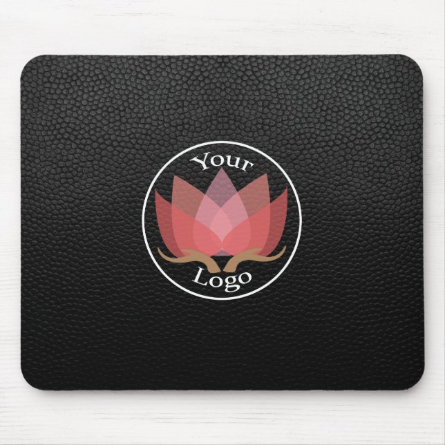 Mousepad LOGOTIPO Personalizado De Couro Preto (Frente)