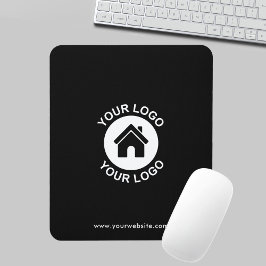 Mousepad Logotipo personalizado e bloco de texto preto