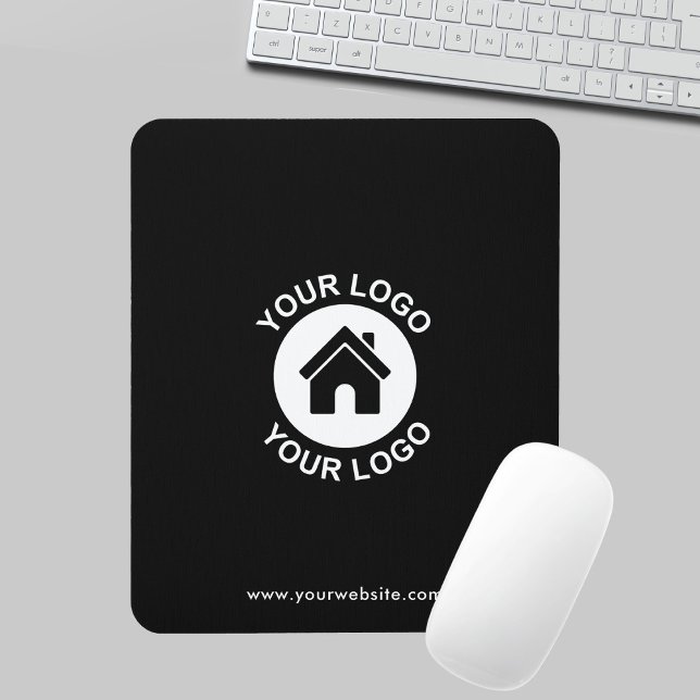 Mousepad Logotipo personalizado e bloco de texto preto (Criador carregado)