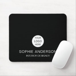 Mousepad Logotipo personalizado moderno Black Professional