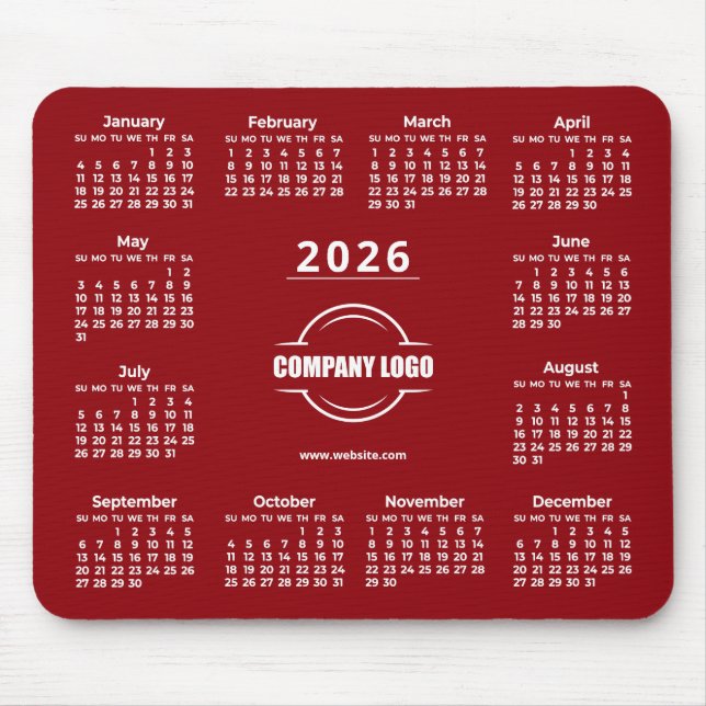 Mousepad Logotipo Personalizado Vermelho 2026 (Frente)