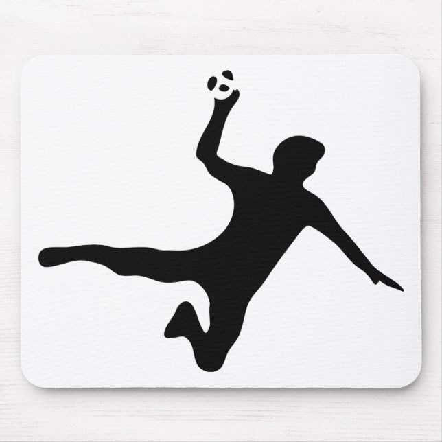 Mousepad logotipo preto do jogador do handball (Frente)