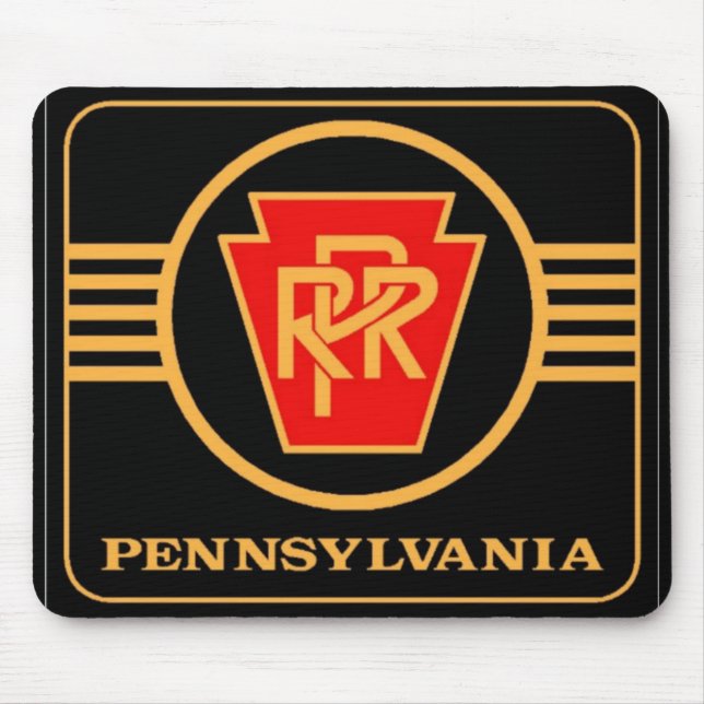 Mousepad Logotipo preto e dourado da ferrovia da Pensilvâni (Frente)