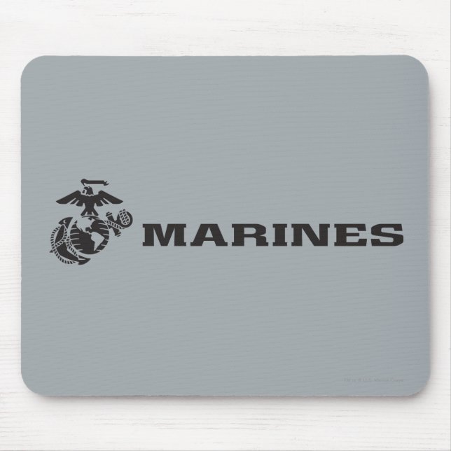 Mousepad Logotipo preto empilhado do USMC (Frente)