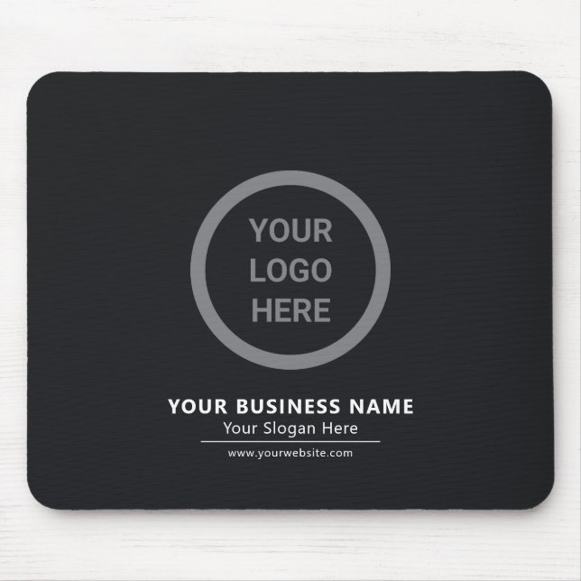 Mousepad Logotipo profissional preto e branco personalizado (Frente)