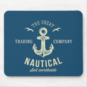Mousepad Logotipo retro náutico
