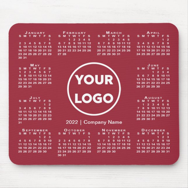 Mousepad Logotipo simples de empresa para o calendário 2022 (Frente)