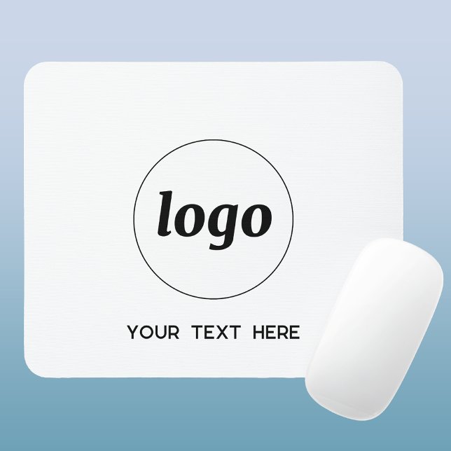 Mousepad Logotipo Simples e Promoção Empresarial de Texto (Simple logo with custom text business branding promotional company mouse mat)