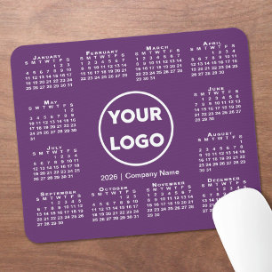 Mousepad Logotipo simples para empresas no calendário 2026