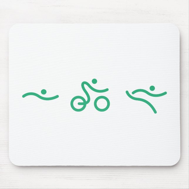 Mousepad Logotipo verde do Triathlon (Frente)