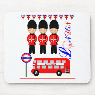 Mousepad London City Reino Unido Red White Blue Union Jack