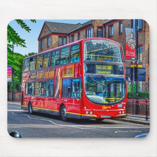Mousepad Londres para Lewisham Red Double-decker Bus UK (Frente)