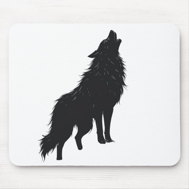 Mousepad 🐺 Lone Wolf Howling Design mouses pads (Frente)