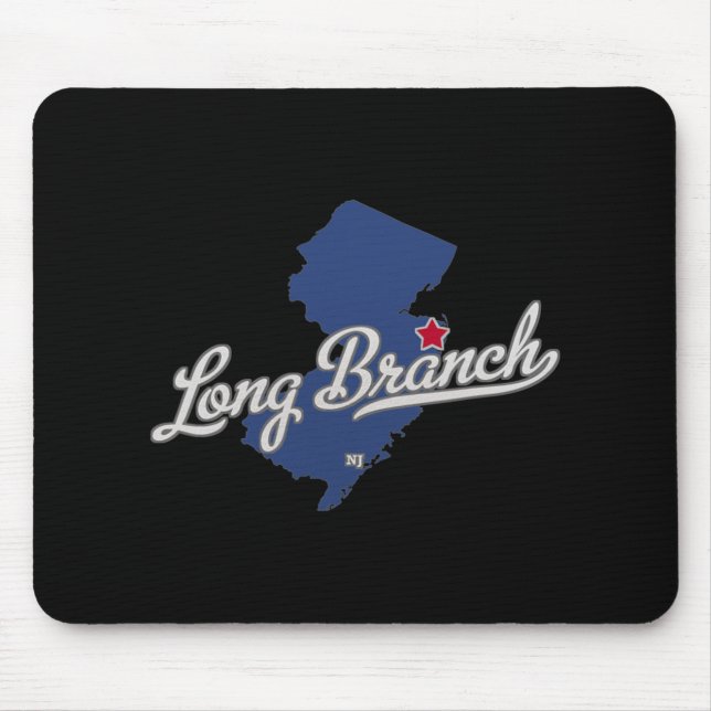 Mousepad Long Branch New Jersey Nj Map  (Frente)