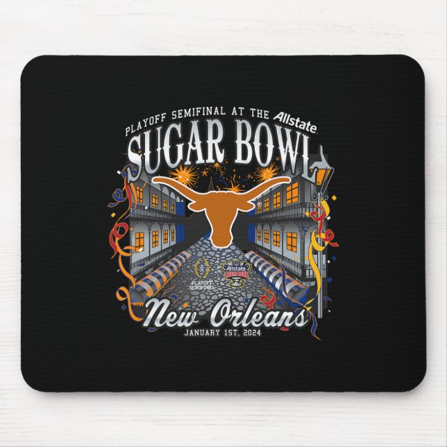 Mousepad Longhorns Sugar Bowl 2024 Cfp Semi Futebol Nola (Frente)