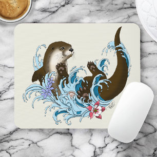 Mousepad Lontra de Rio Água Fofa