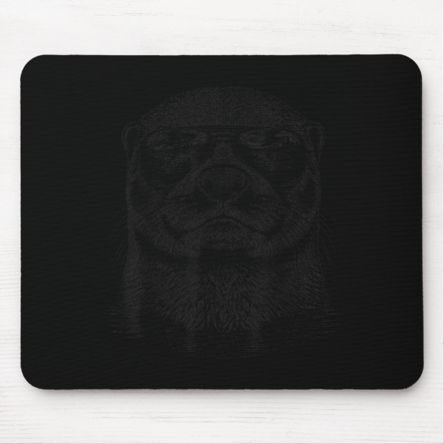 Mousepad Lontra Engraçada Usando Óculos de Sol Vida Selvage (Frente)