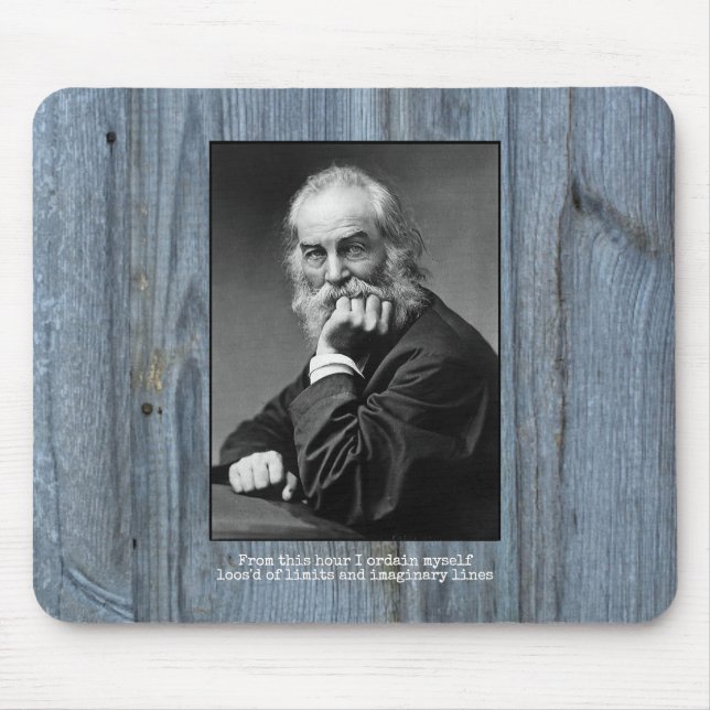 Mousepad "Loos'd of Limits" Rustic Walt Whitman Quote (Frente)