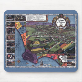 Mousepad Los Angeles, Califórnia, mapa de cidades aéreas an