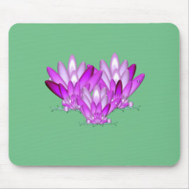 Mousepad Lotus floresce rosa sobre fundo verde marinho
