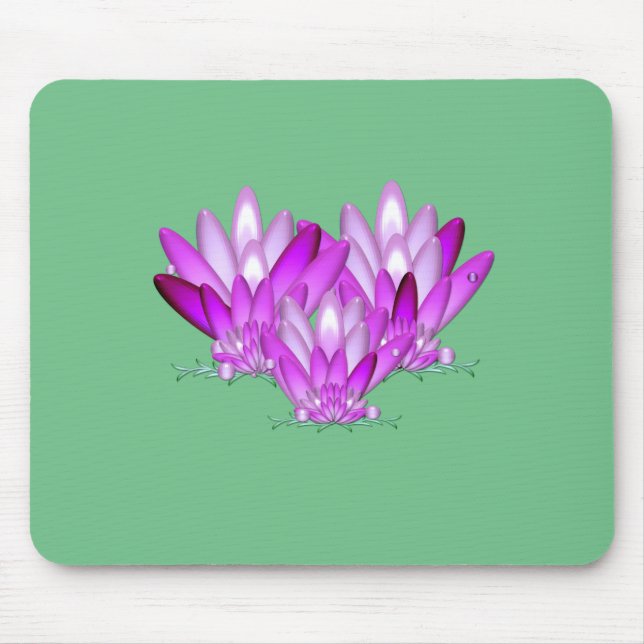 Mousepad Lotus floresce rosa sobre fundo verde marinho (Frente)