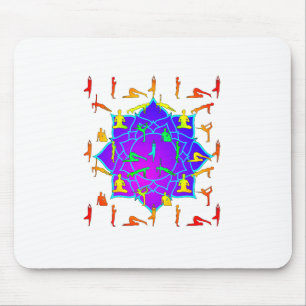 Mousepad Lotus Flower Com Yoga Poses
