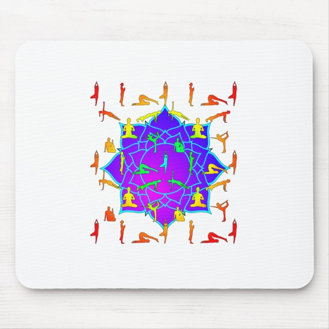 Mousepad Lotus Flower Com Yoga Poses (Frente)
