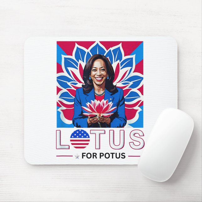 Mousepad Lotus para a campanha do presidente Potus Kamala H (Com mouse)