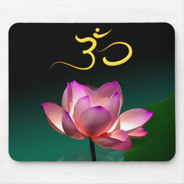 Mousepad Lotus/Pink+Magenta+Om, texto 'DIY' (Frente)