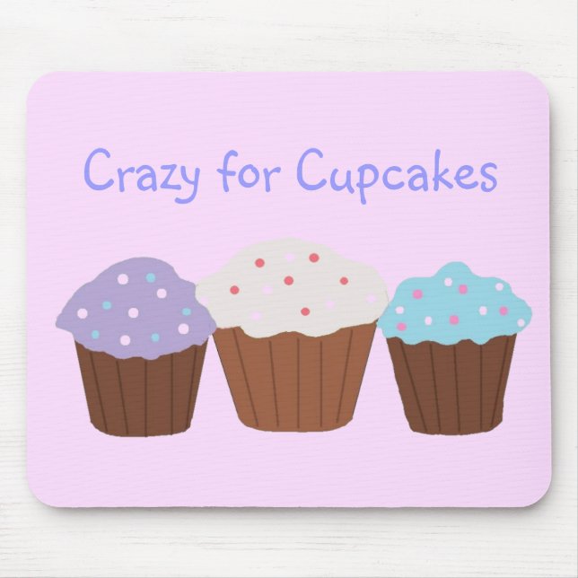 Mousepad Louco por Cupcakes (Frente)
