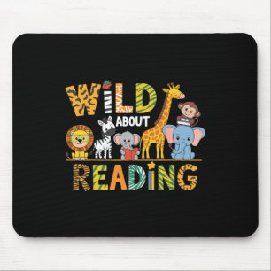 Mousepad Louco por Leitura Criança Ama Livros de Animais Se