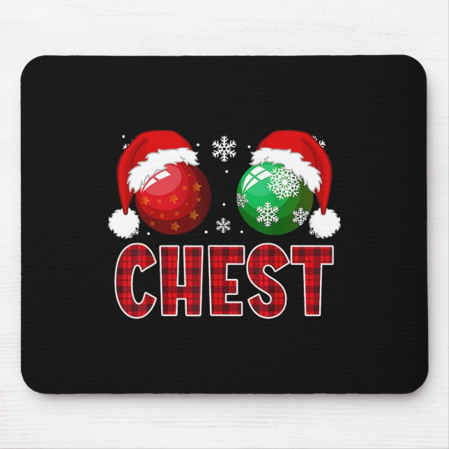 Mousepad Loucos De Peito Divertido Camisa De Natal Correspo (Frente)